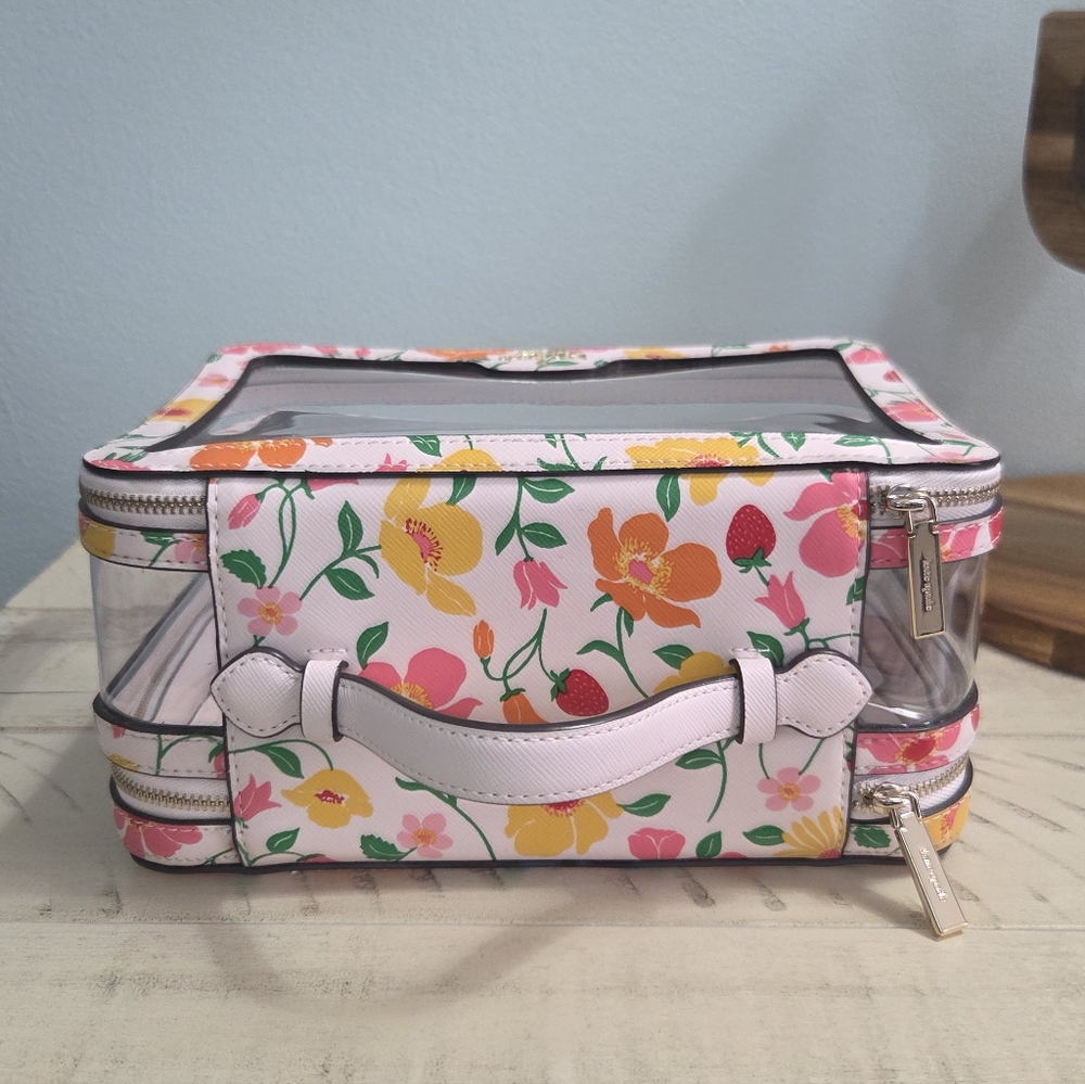 Kate Spade Madison Strawberry Garden Travel Transparent Cosmetic Case, EUC - Picture 7 of 13
